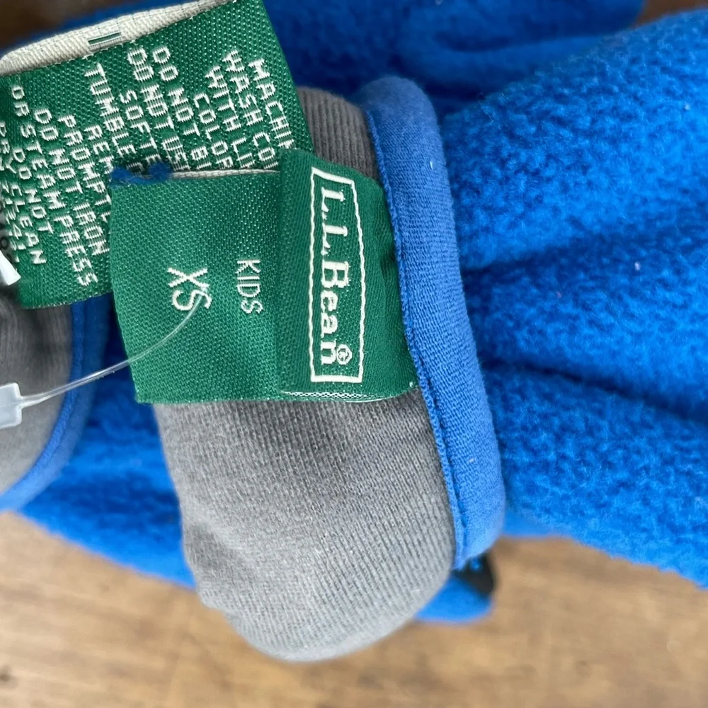 L.L. Bean Blue and Gray Kids' Fleece Gloves